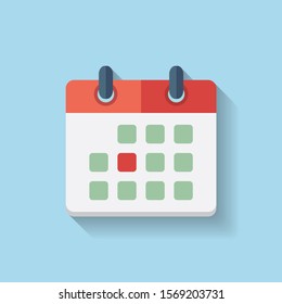 Flat vector deadline calendar Icon, event notification 