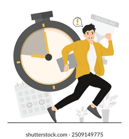 Flat vector deadline concept illustration
