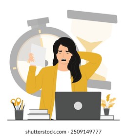 Flat vector deadline concept illustration
