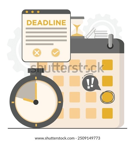 Flat vector deadline concept illustration
