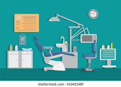 Flat vector dental office 