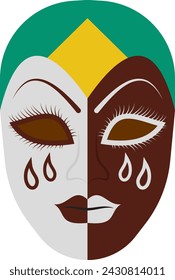 A flat vector design of africal tribal mask face mask 