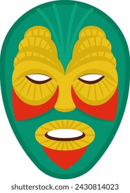 A flat vector design of africal tribal mask face mask 