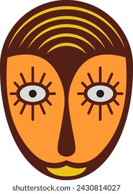 A flat vector design of africal tribal mask face mask 