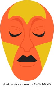 A flat vector design of africal tribal mask face mask 