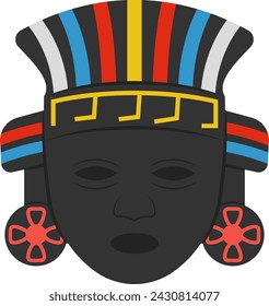 Flaches Vektordesign einer Maske für afrikanische Stämme 