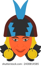 Un diseño de vector plano de máscara de cara de máscara tribal africana 
