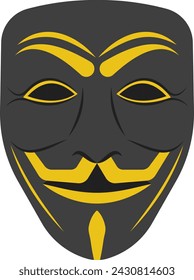 Ein flaches Vektordesign der afrikanischen Stammmasken-Gesichtsmaske 