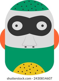 A flat vector design of African tribal mask face mask 