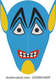 A flat vector design of African tribal mask face mask 