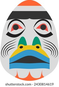 Un diseño de vector plano de máscara de cara de máscara tribal africana 