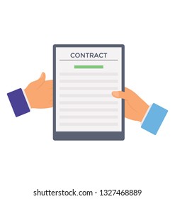 Flat vector design of agreement icon.