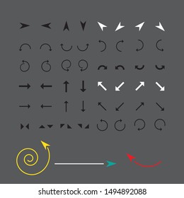 Flat vector design arrow icon collection