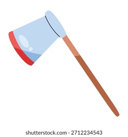 Flaches Vektordesign einer Achse für Outdoor-Aktivitäten und Holzbearbeitung