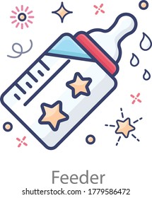 Diseño vectorial plano del alimentador de bebés, vector editable 