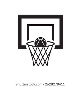 Design de vetor plano de uma silhueta de basquete