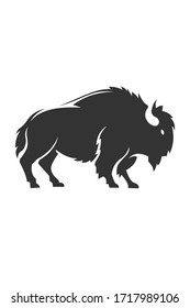  flat vector design of a black bull logo