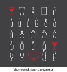 Flat vector design bottle collection