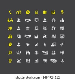 Flat vector design business icon set