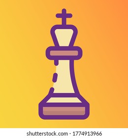 Flat vector design of chess piece, rook pawn 
