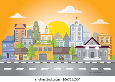 Road City Stock Vector (Royalty Free) 185753033