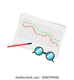 Flat vector design commerce statistical and data analysis for business finance and investment concept with business plan team graph dashboard