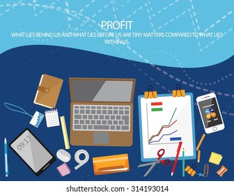 Flat vector design concept illustration for business motivation and career.  Concepts for set the right goals and make creative idea in business.