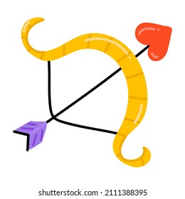 Flat vector design of cupid bow

