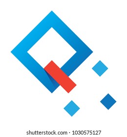 Flat Vector Design Element. Concept Logo. The letter Q in the form of a comet