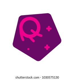 Flat Vector Design Element. Concept Logo. The letter Q in the form of a comet