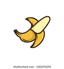 Flat vector design element. Concept logo: banana