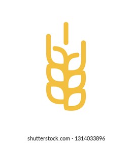 Flat vector design element. Concept logo: Wheat spikelet icon