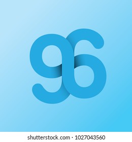 Flat Vector Design Element. Figure 96. Combined numbers 9 and 6
