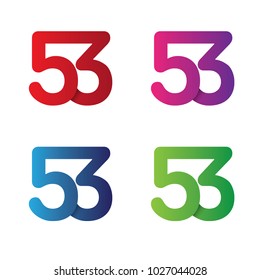 Flat Vector Design Element. Figure 53. Combined numbers 5 and 3
