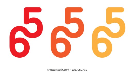 Flat Vector Design Element. Figure 65. Combined numbers 6 and 5