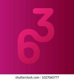 Flat Vector Design Element. Figure 63. Combined numbers 6 and 3.