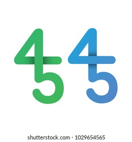 Flat Vector Design Element. Figure 45. Combined numbers 4 and 5