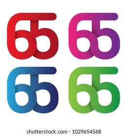 Flat Vector Design Element. Figure 65. Combined numbers 6 and 5