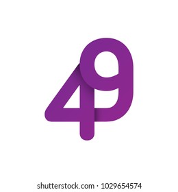 Flat Vector Design Element. Figure 49. Combined numbers 4 and 9