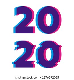 Flat Vector Design Element. Line art icon for New Year: 2020