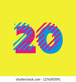 Flat Vector Design Element. Line art icon for New Year: 2020
