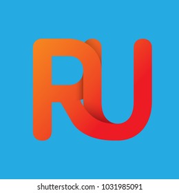 Flat Vector Design Element. Monogram RU is the national level domain for the Russian Federation.