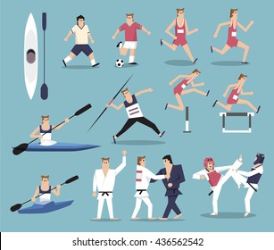 Flat vector design elements of sports events.