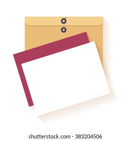 Flat vector design envelope and card. It can be used as invitation and greetings.