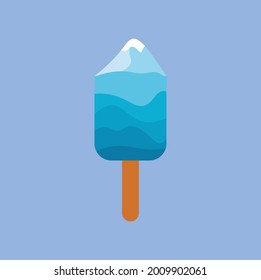 flat vector design in the form of manipulation of icebergs on ice cream