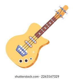 A flat vector design of guitar  