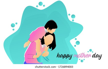 flat vector design happy mother day