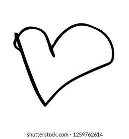 Flat vector design of a heart shape in childish style.