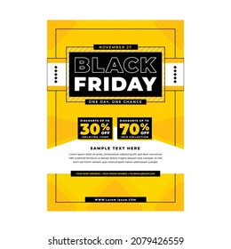 ilustración de diseño de vector plano plantilla de volante de viernes negro