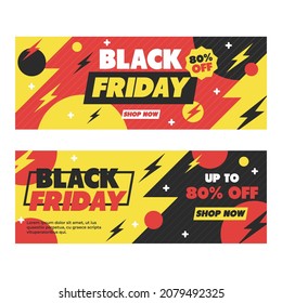 flat vector design illustration black friday banners template